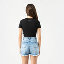 KAIA CROP TOP WOMEN BLACK