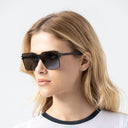 MSS2406-C1-134 ALDA SUNGLASSES  SATIN BLACK MATTE BLACK GREY WITH GOLD MIRROW
