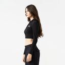 APRILE CROP TOP POLO WOMEN BLACK