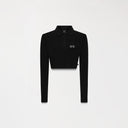 APRILE CROP TOP POLO WOMEN BLACK