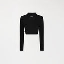 APRILE CROP TOP POLO WOMEN BLACK