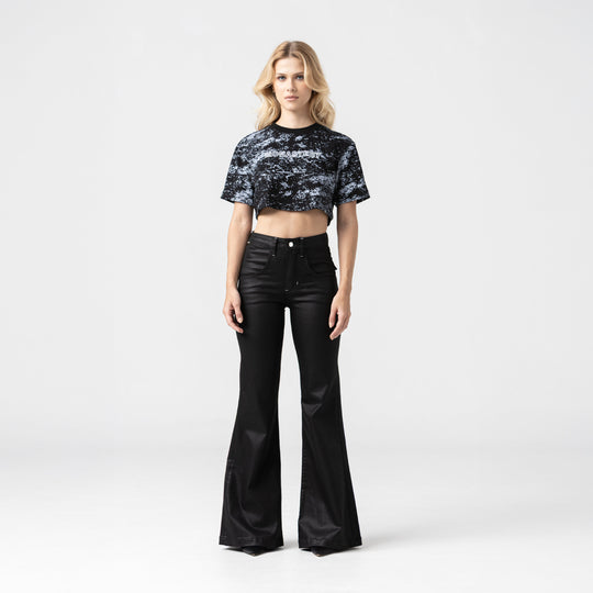 BRYNN CROP TOP WOMEN BLACK METEORITE