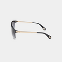 MSS2413-C11-63 ARAN SUNGLASSES MEN BLACK SHINY GOLD GRADIENT GREY